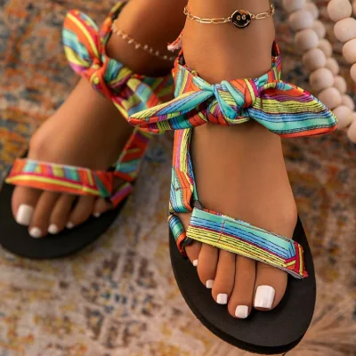 Лидер продаж, летние уличные пляжные сандалии, повседневная обувь на плоской подошве для женщин